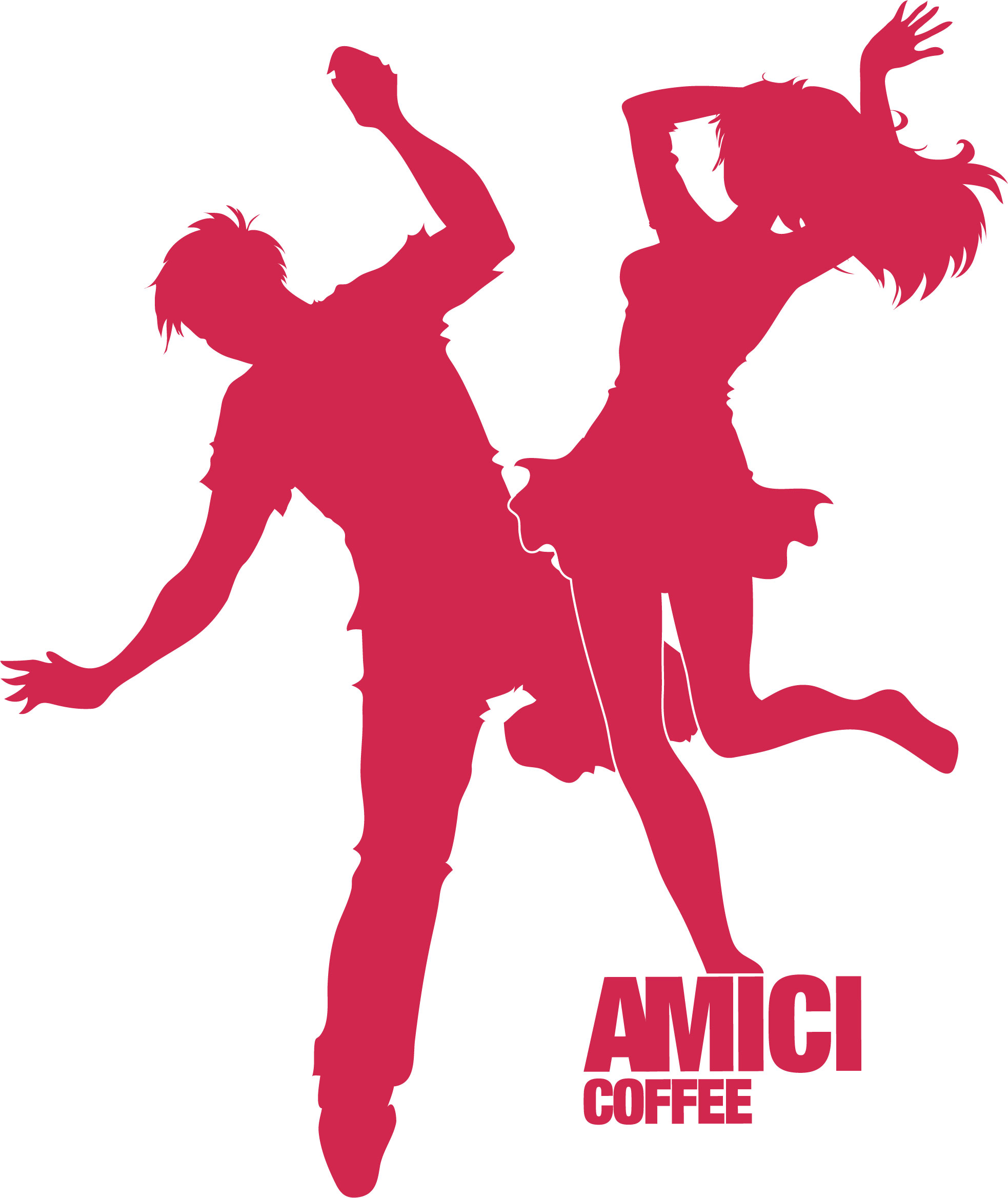 Man and girl dancing Amici logo